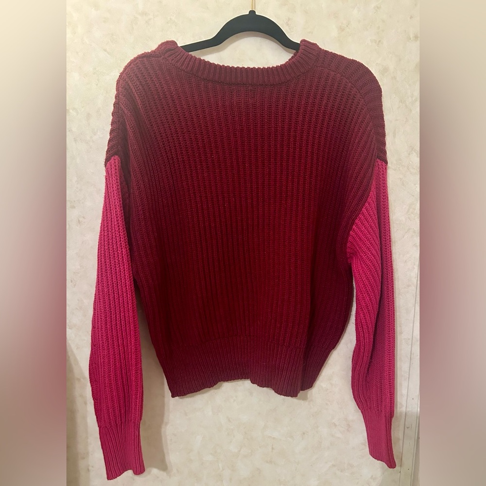 a new day Burgundy and Fuchsia Sweater